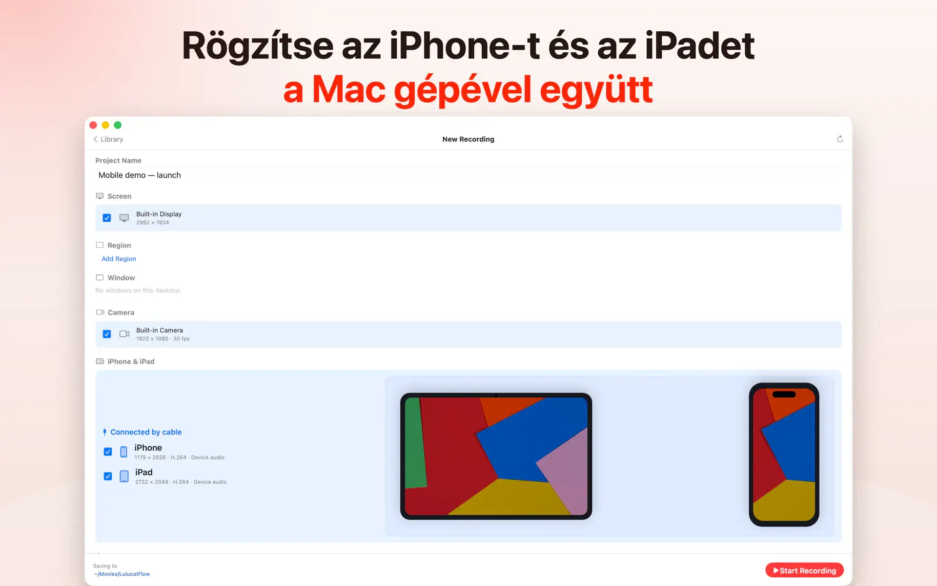 Rögzítse az iPhone-t és az iPadet a Mac gépével együtt