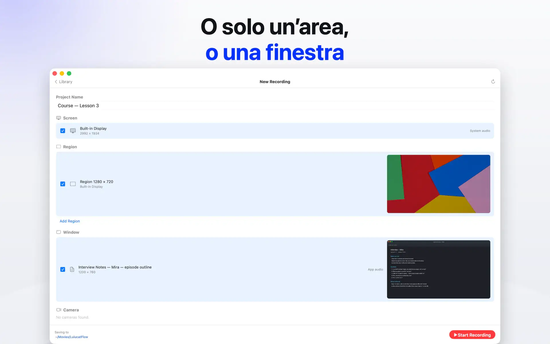 O solo un’area, o una finestra