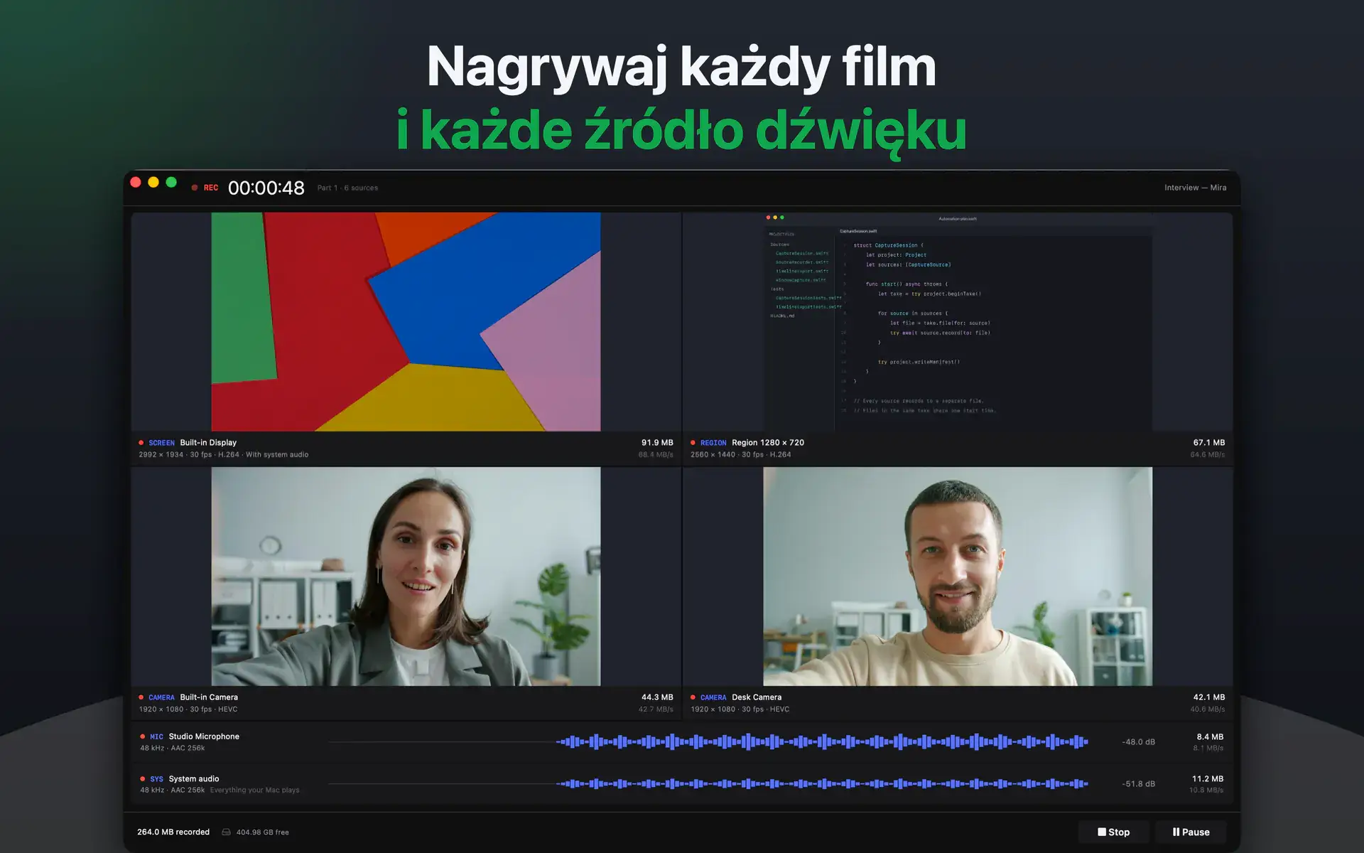 Nagrywaj każdy film i każde źródło dźwięku